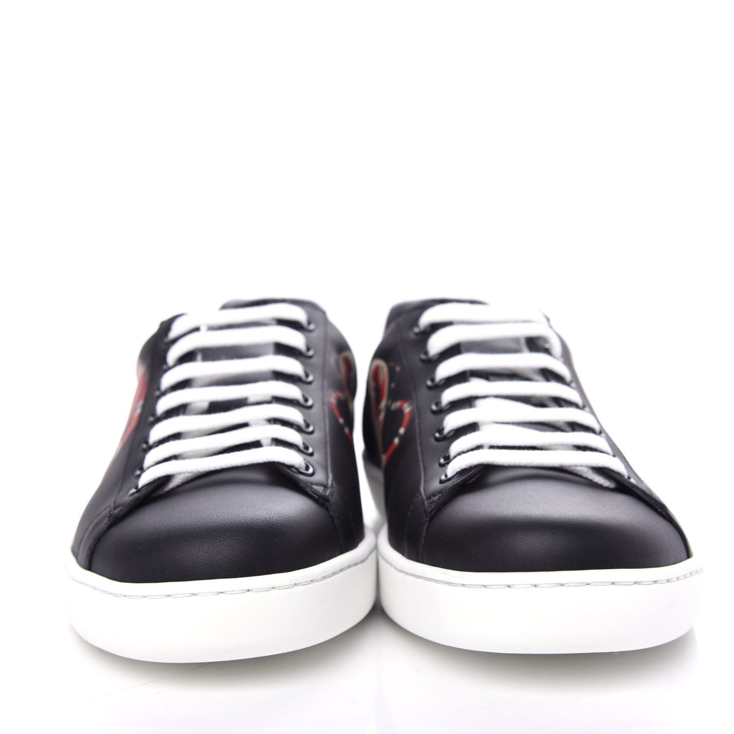 Calfskin Kingsnake Mens Ace Sneakers 8 Black Multicolor