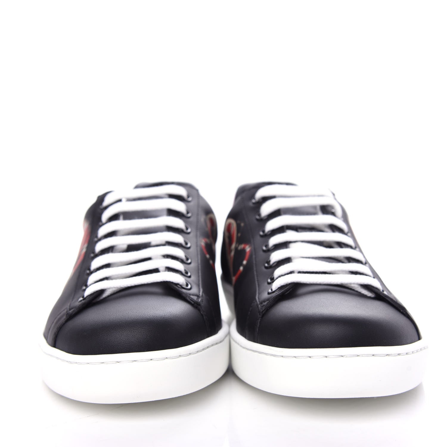 Gucci Calfskin Kingsnake Mens Ace Sneakers 8 Black Multicolor 2 of 11
