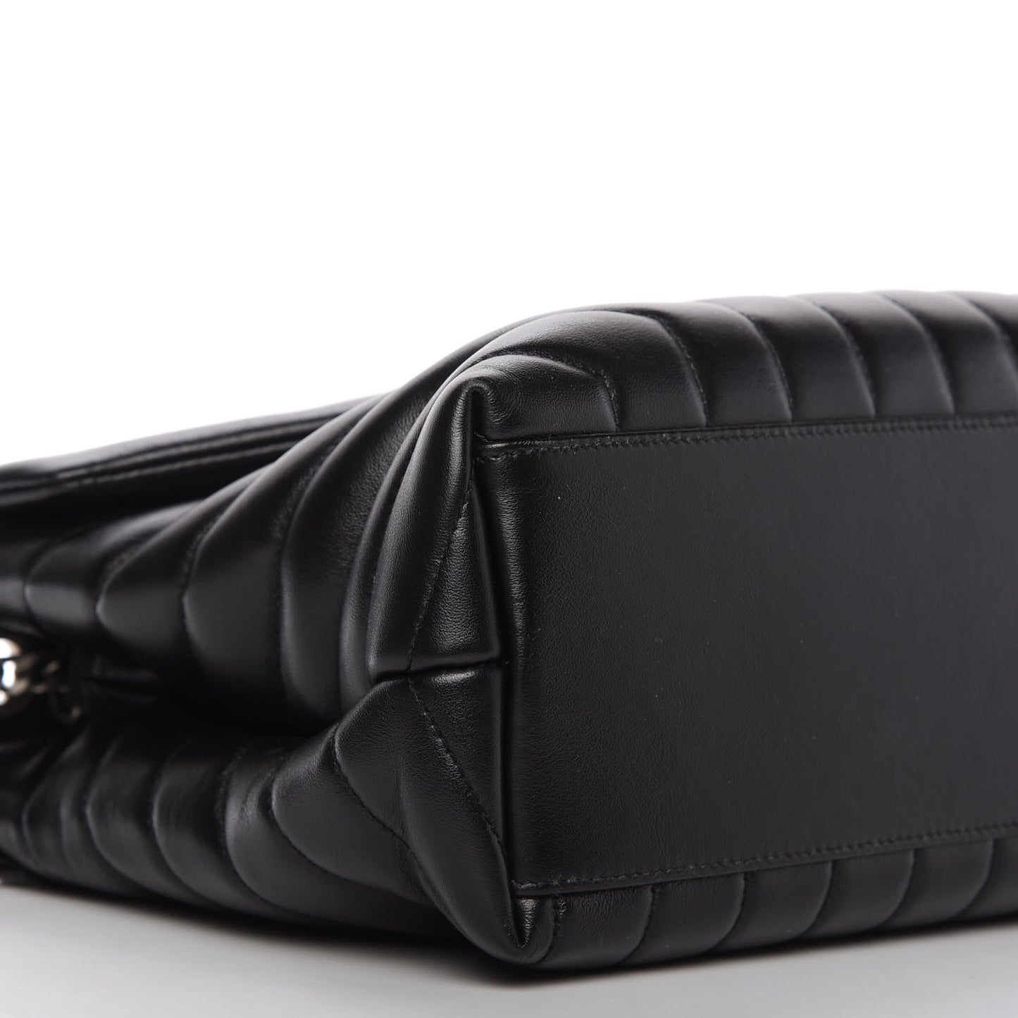 Calfskin Y Quilted Monogram Medium Loulou Chain Satchel Black