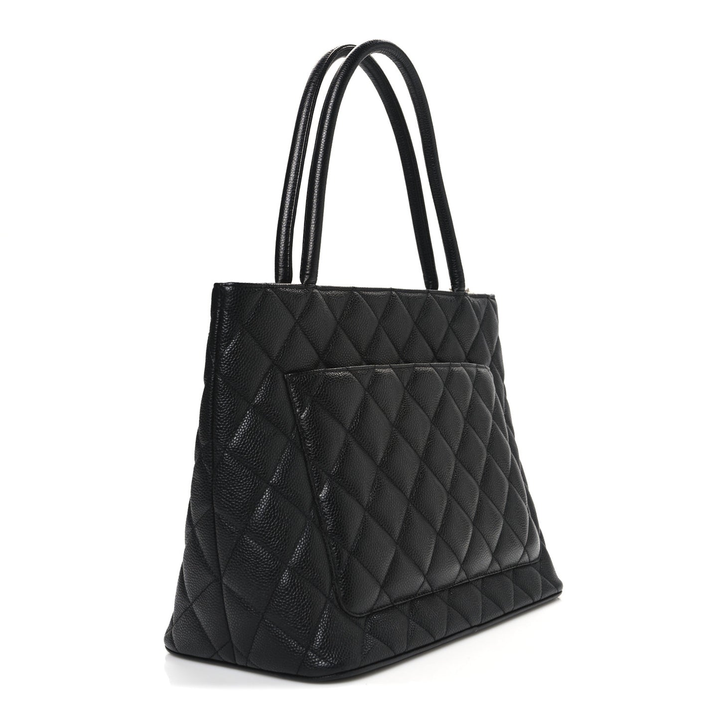 Caviar Quilted Medallion Tote  Black