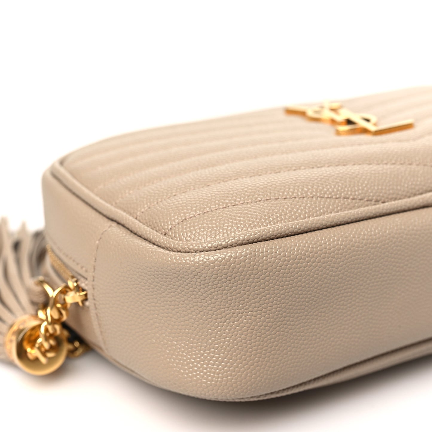 Grain De Poudre Matelasse Monogram Mini Lou Camera Bag Dark Beige