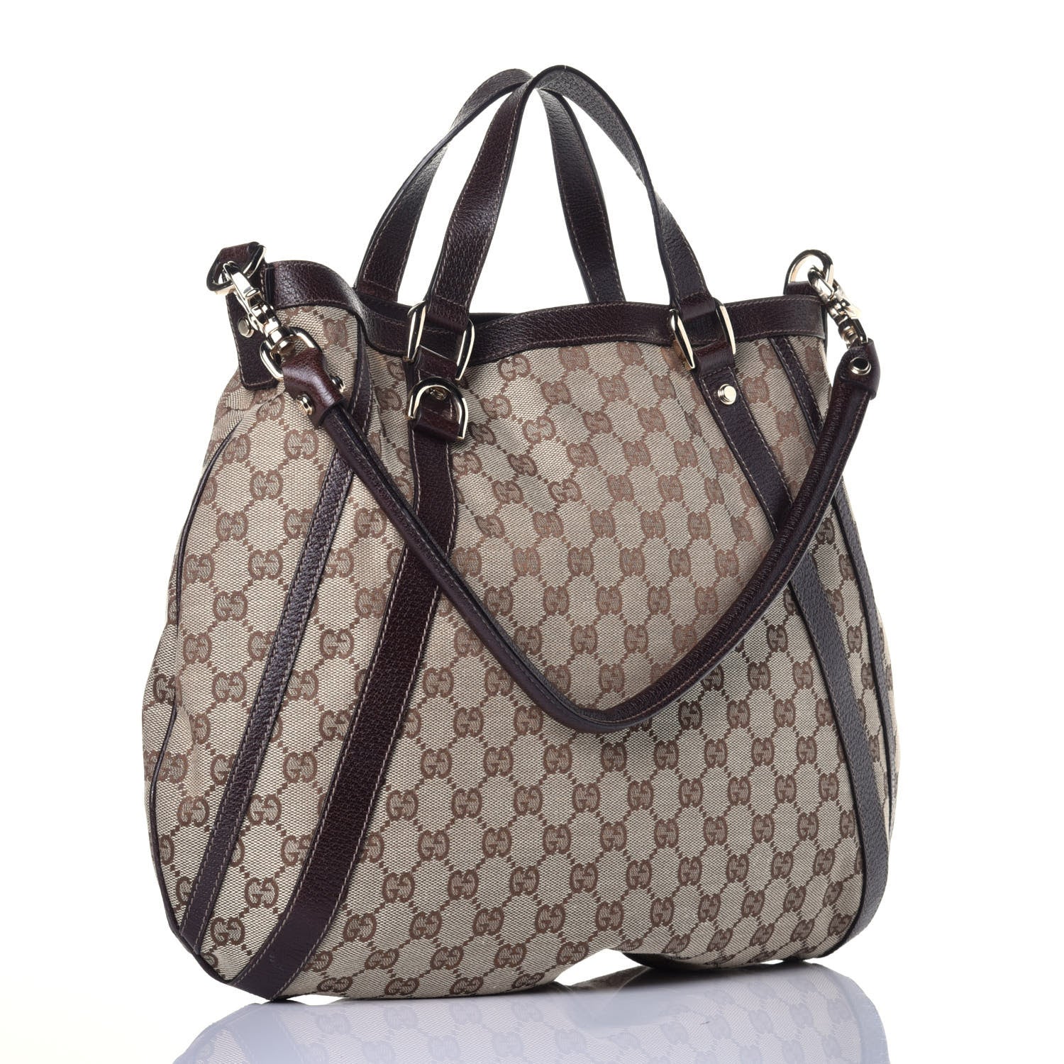 Gucci Monogram Medium Abbey Convertible Tote Dark Brown 4 of 10
