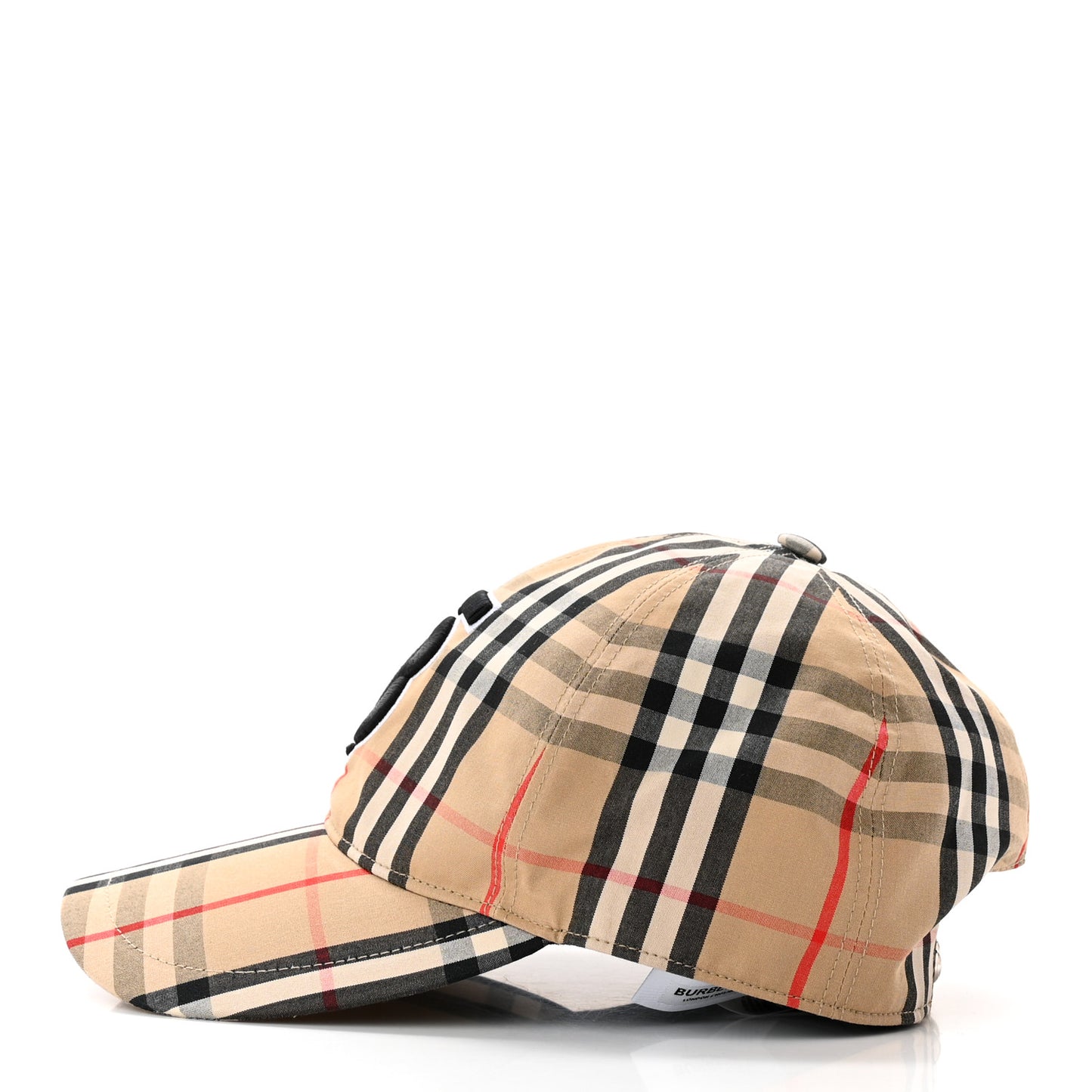 Cotton Vintage Check Monogram Baseball Hat S Archive Beige
