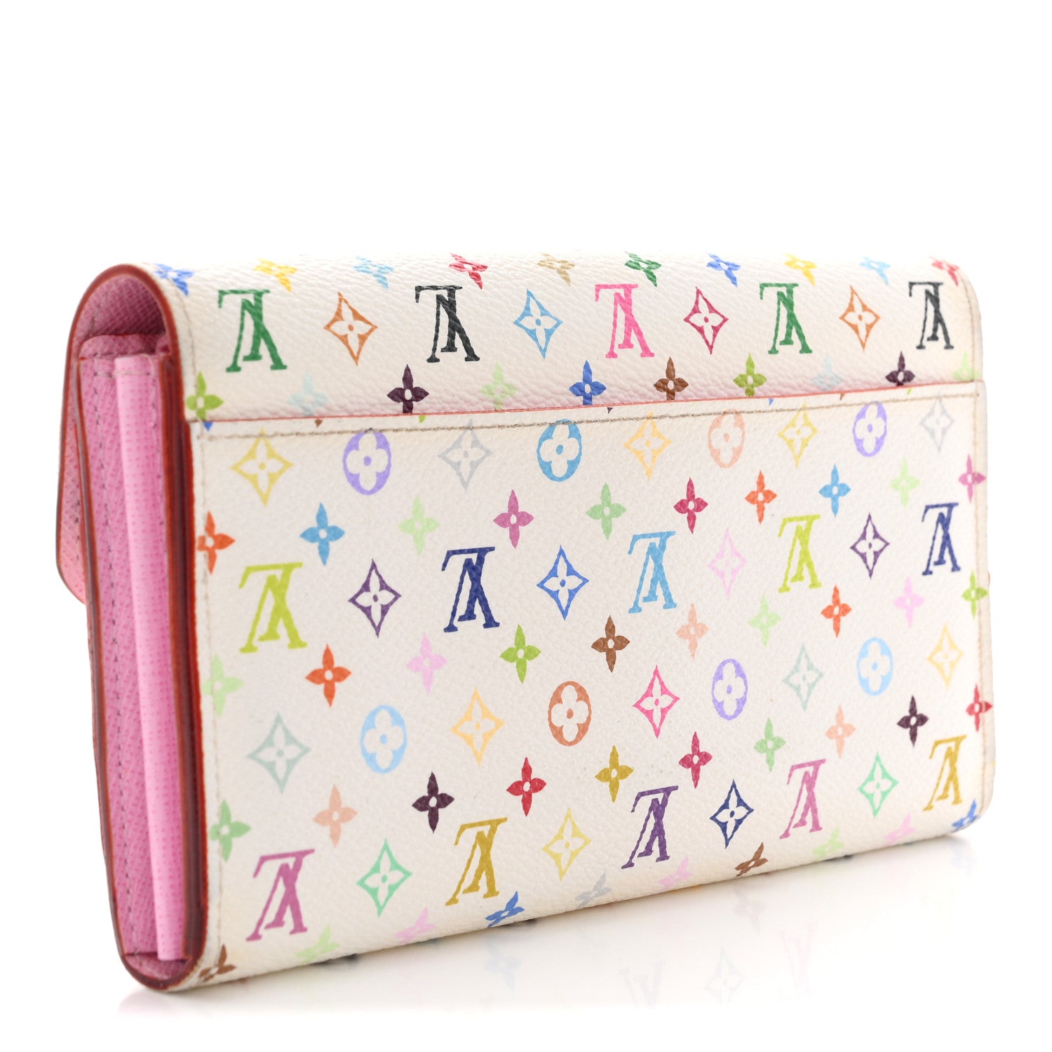 Louis Vuitton Monogram Multicolor Sarah Wallet NM White Litchi 3 of 10