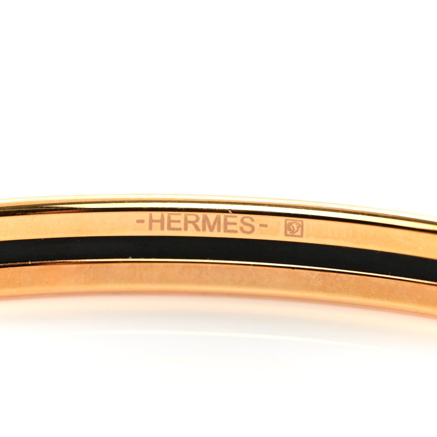 Hermes Enamel Printed Extra Narrow Uni Bracelet 70 Black 4 of 5
