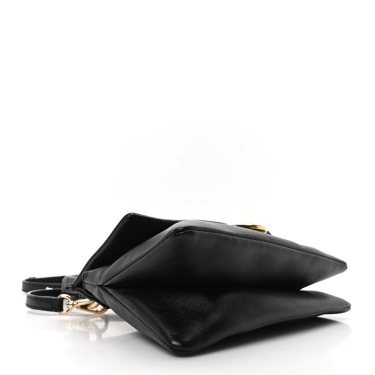Lambskin Small Faye Top Handle Bag Black