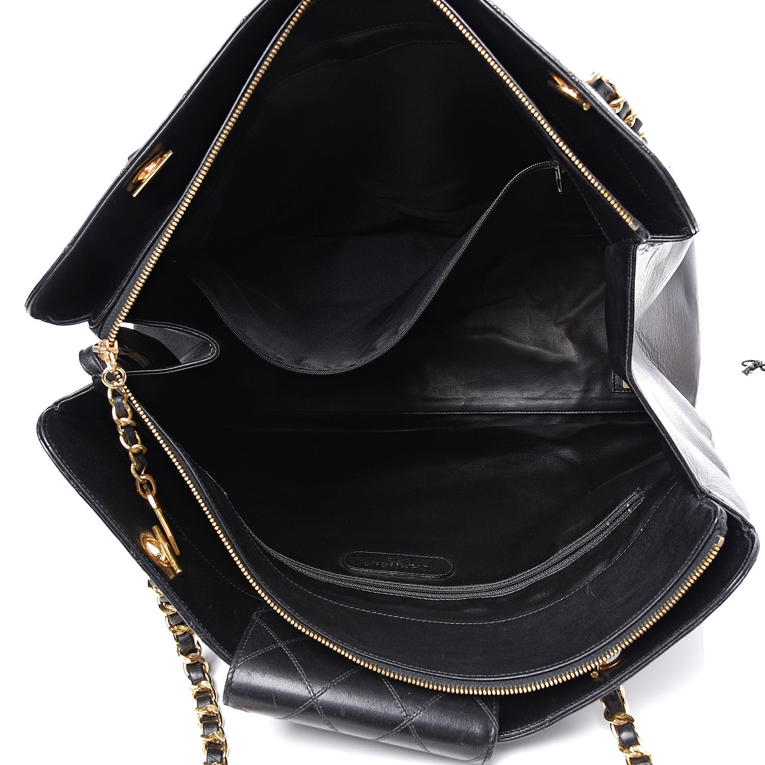 Chanel Calfskin Stitched XL Weekender Black 5 of 14