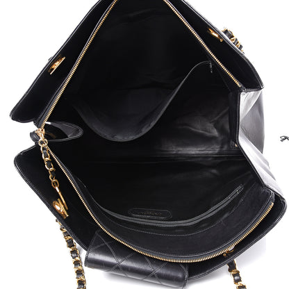 Chanel Calfskin Stitched XL Weekender Black 5 of 14