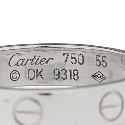 Cartier 18K White Gold Diamond 4mm LOVE Wedding Band Ring 55 7.25 3 of 4