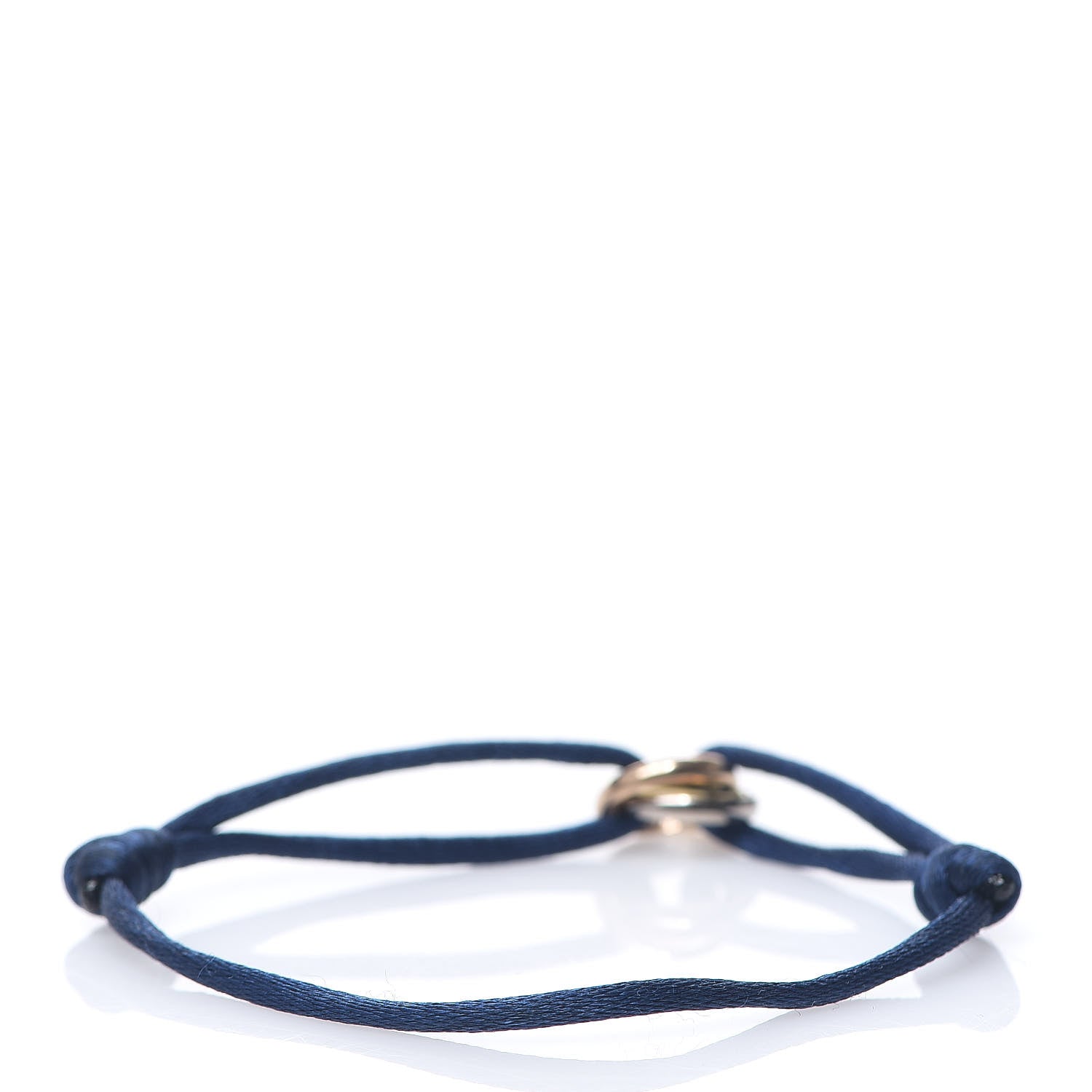Cartier 18K Pink Yellow White Gold Trinity Adjustable Cord Bracelet Blue 2 of 5