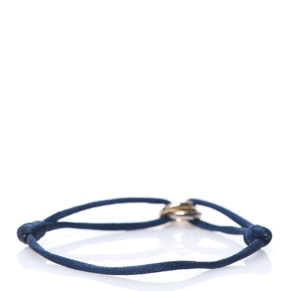 Cartier 18K Pink Yellow White Gold Trinity Adjustable Cord Bracelet Blue 2 of 5