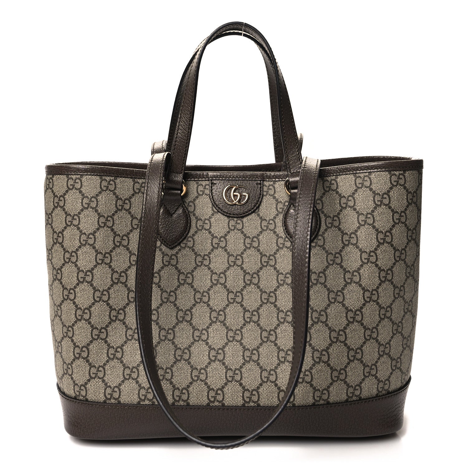 Gucci GG Supreme Monogram Textured Calfskin Small Ophidia Shoulder Tote Bag Beige Ebony New Acero 1 of 10