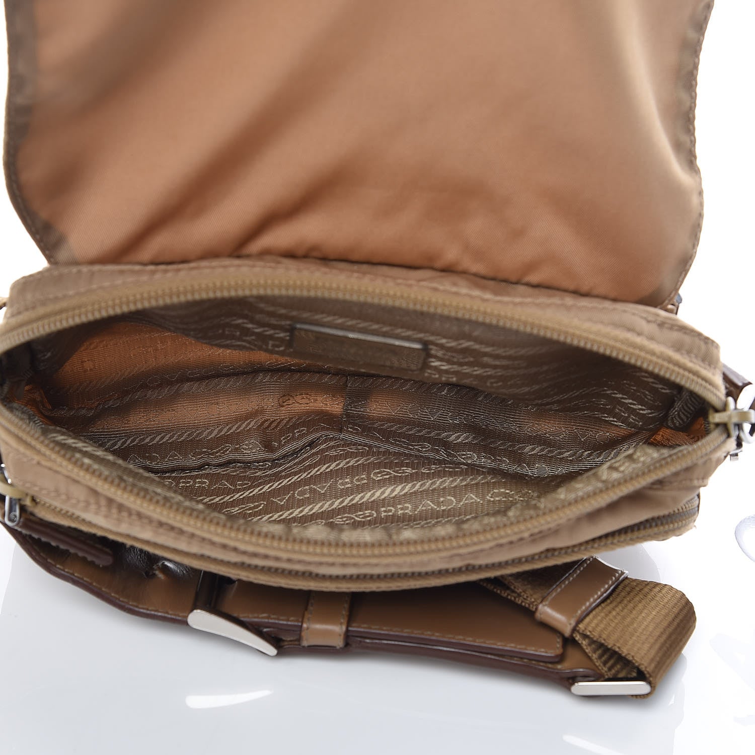 Prada Tessuto Nylon Saffiano Belt Bag Brown 7 of 11