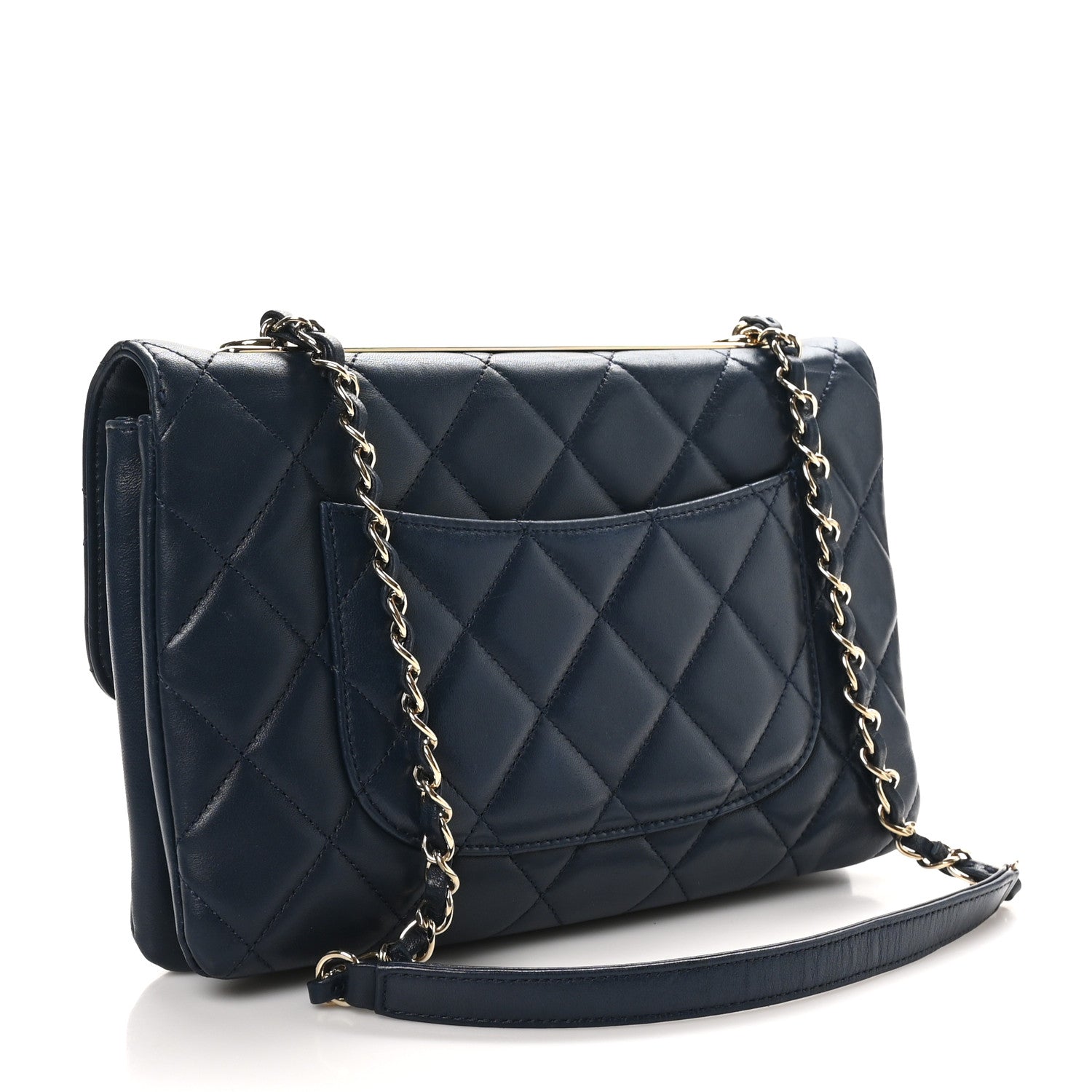 Chanel Lambskin Quilted Medium Trendy CC Flap Navy Blue 3 of 10