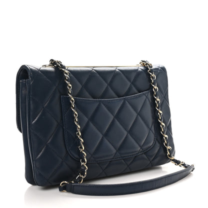 Chanel Lambskin Quilted Medium Trendy CC Flap Navy Blue 3 of 10