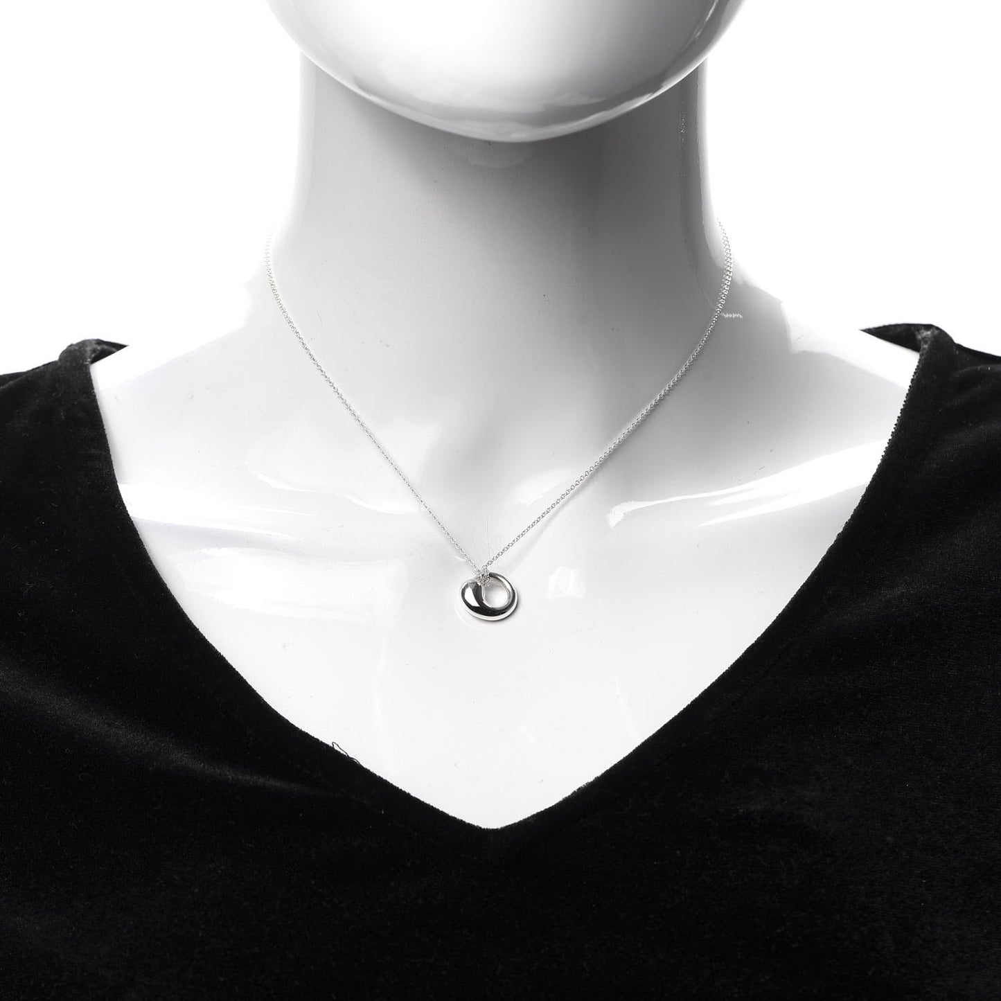 Sterling Silver 12mm Elsa Peretti Eternal Circle Pendant Necklace