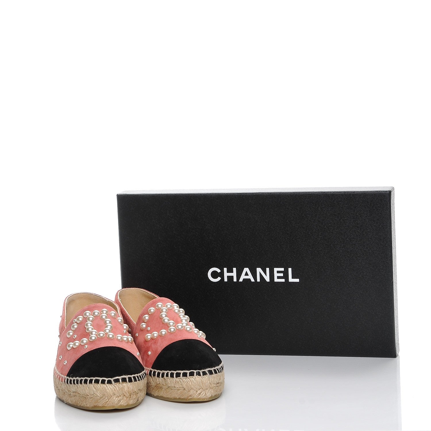 Chanel Suede Pearl CC Espadrilles 37 Pink 10 of 10