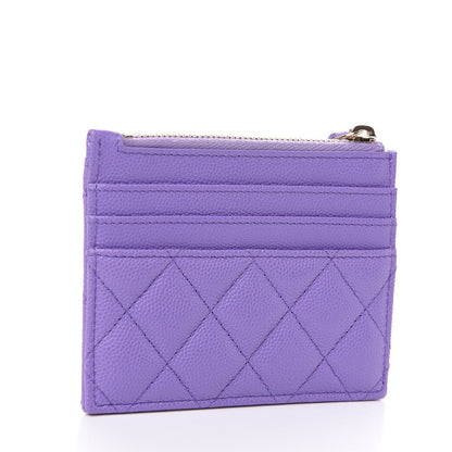 Chanel Caviar Quilted CC Zip Card Holder Purple 2 of 7
