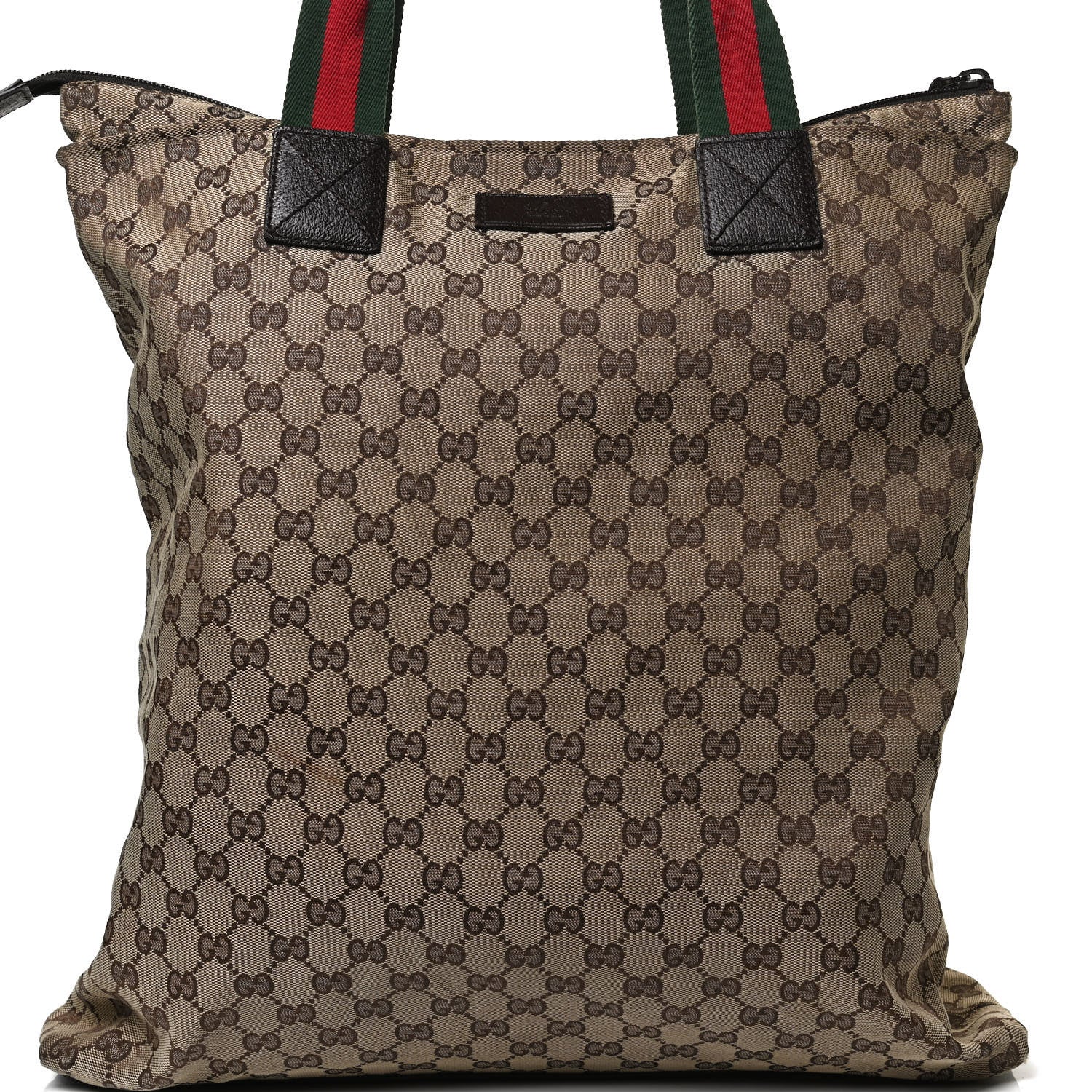 Gucci GG Monogram Large Web Handle Vertical Tote Dark Brown 9 of 14