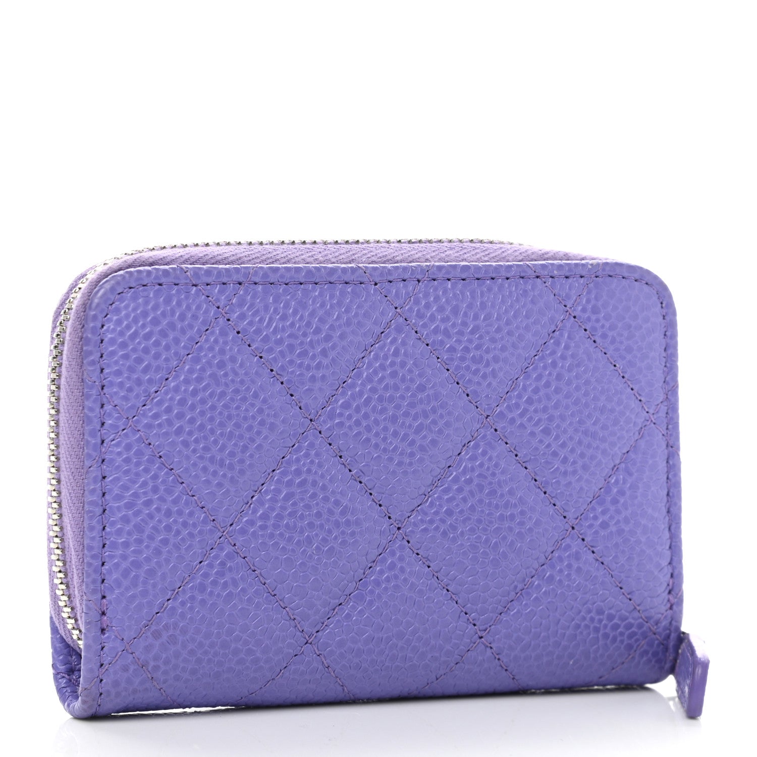 Chanel Caviar Quilted Incognito Zip Coin Purse Purple 4 of 8