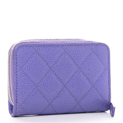Chanel Caviar Quilted Incognito Zip Coin Purse Purple 4 of 8