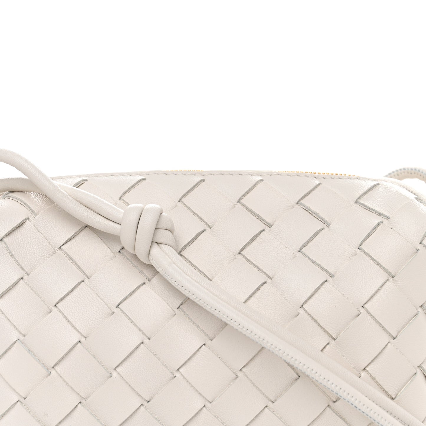 Nappa Intrecciato Mini Loop Camera Bag White
