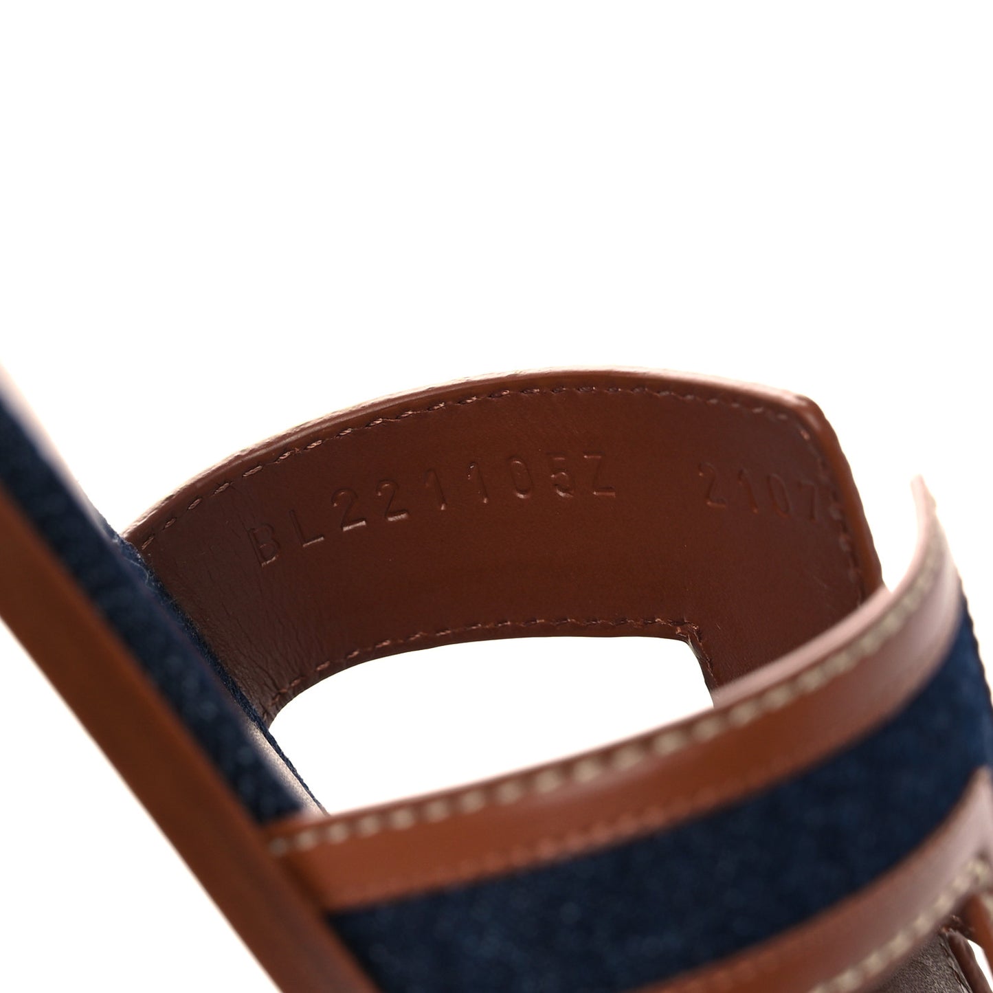 Calfskin Denim Oran Sandals 41.5 Bleu Brut Gold