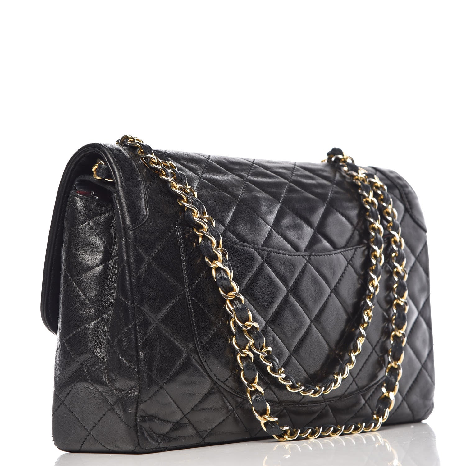 Chanel Lambskin Quilted Medium Double Flap Black 3 of 15