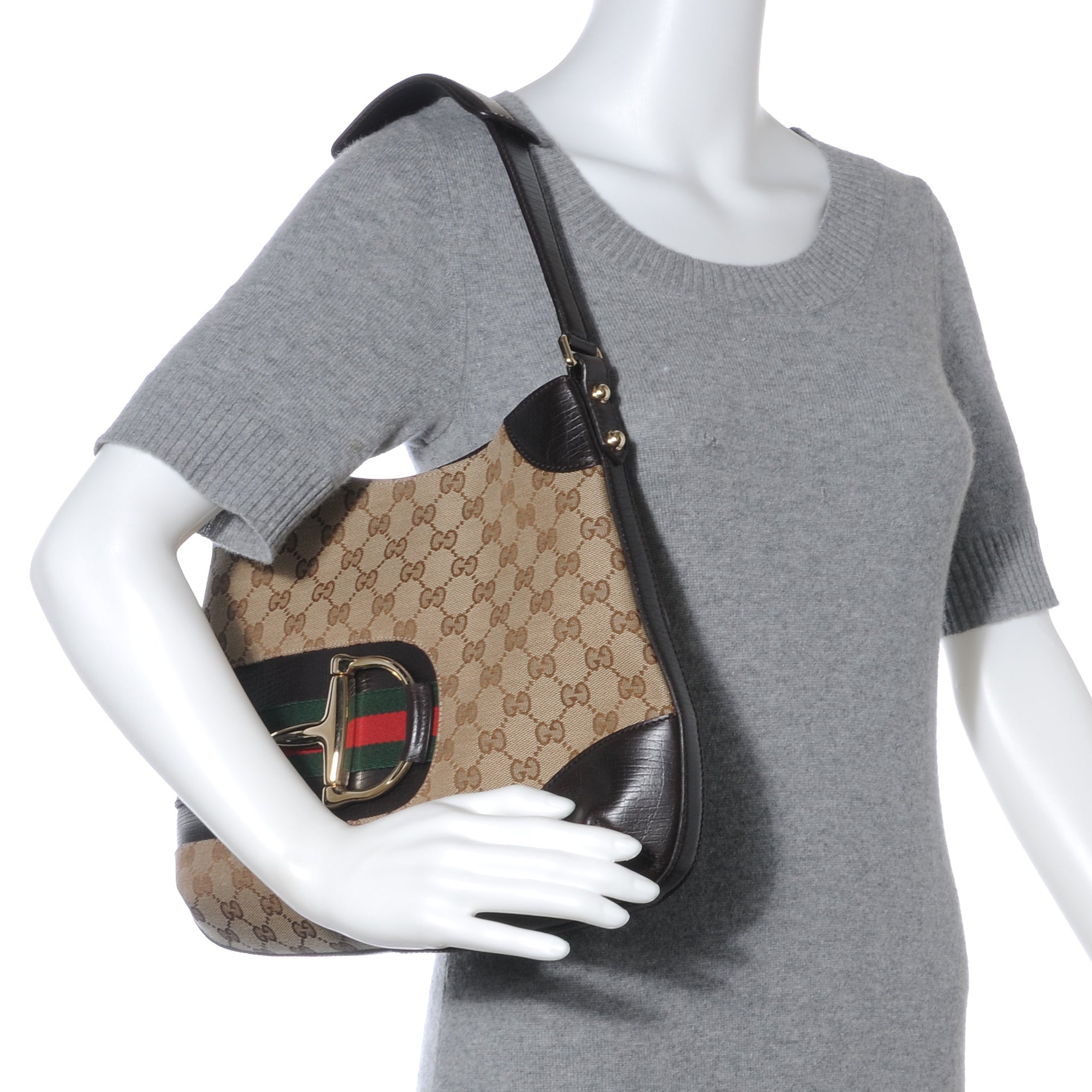 Gucci Monogram Hasler Shoulder Bag Ebony 2 of 8