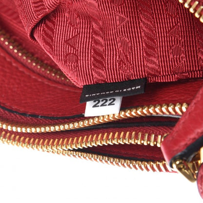 Prada Vitello Phenix Double Zip Crossbody Bag Scarlatto 10 of 10