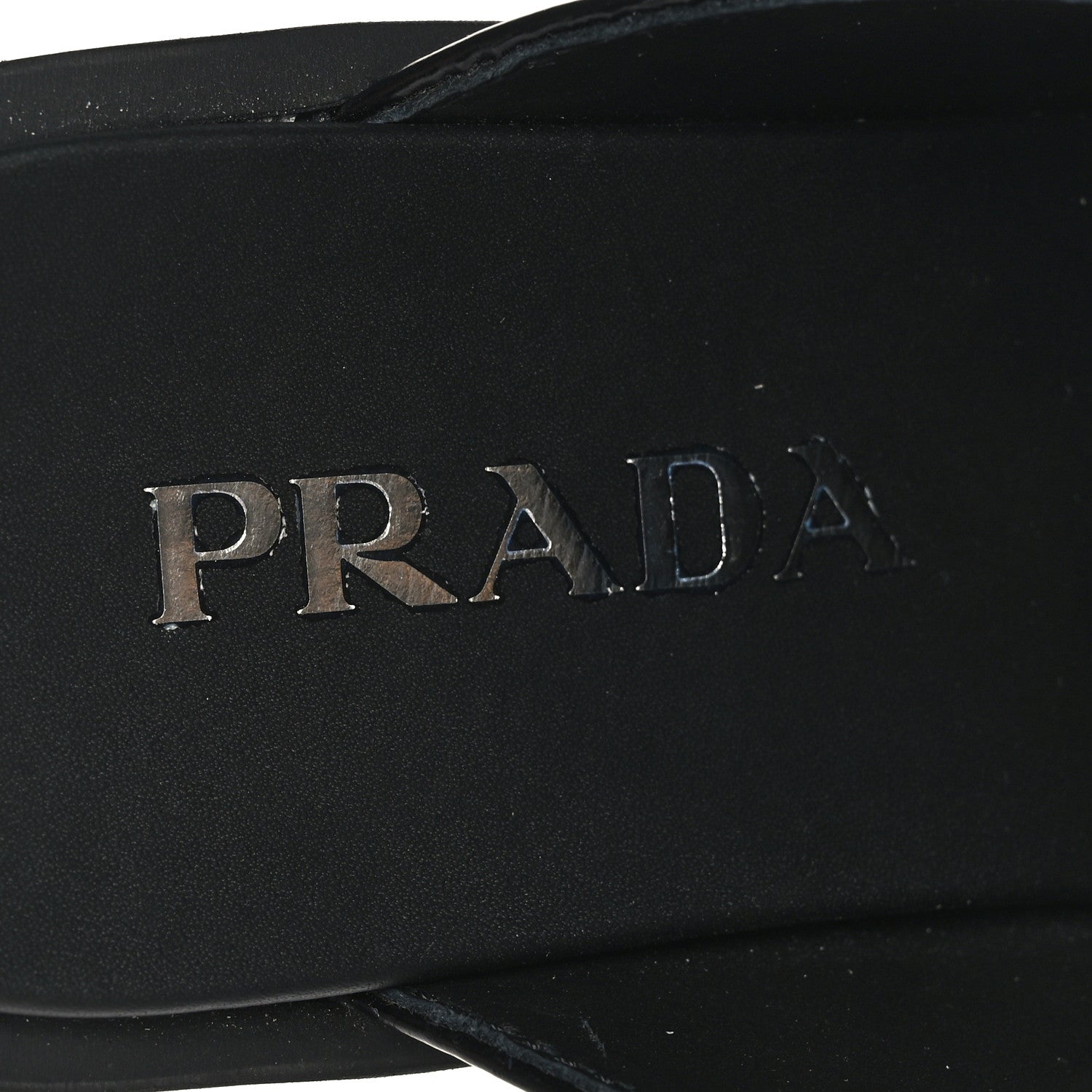 Prada Spazzolato Metal Triangle Logo 40mm Loafer Mules 36 Black 7 of 8