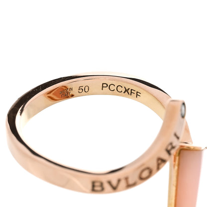 Bulgari 18K Rose Gold Diamond Pink Opal Gelati Ring 50 5.25 5 of 6
