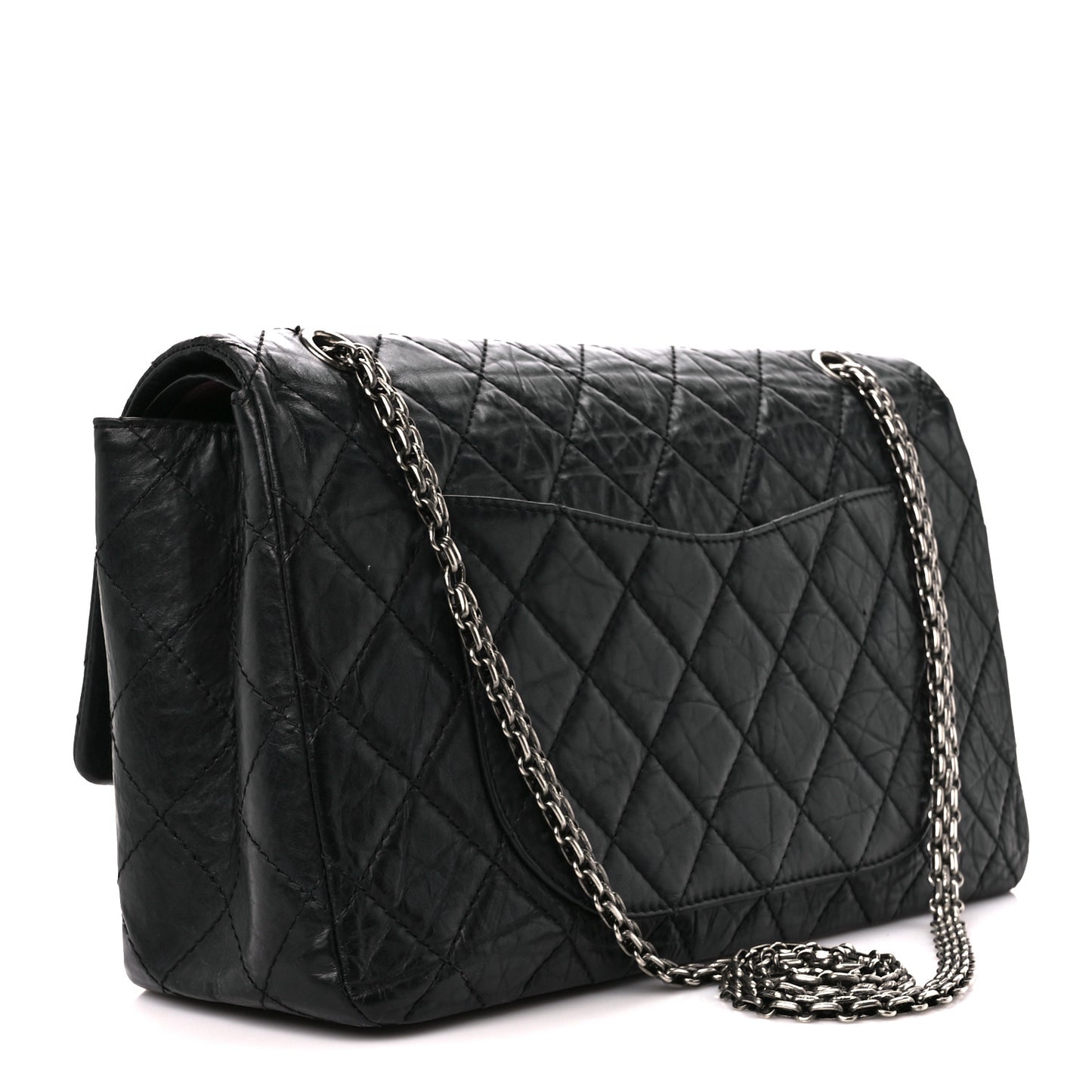 Aged Calfskin Quilted 2.55 Reissue 227 Flap Black