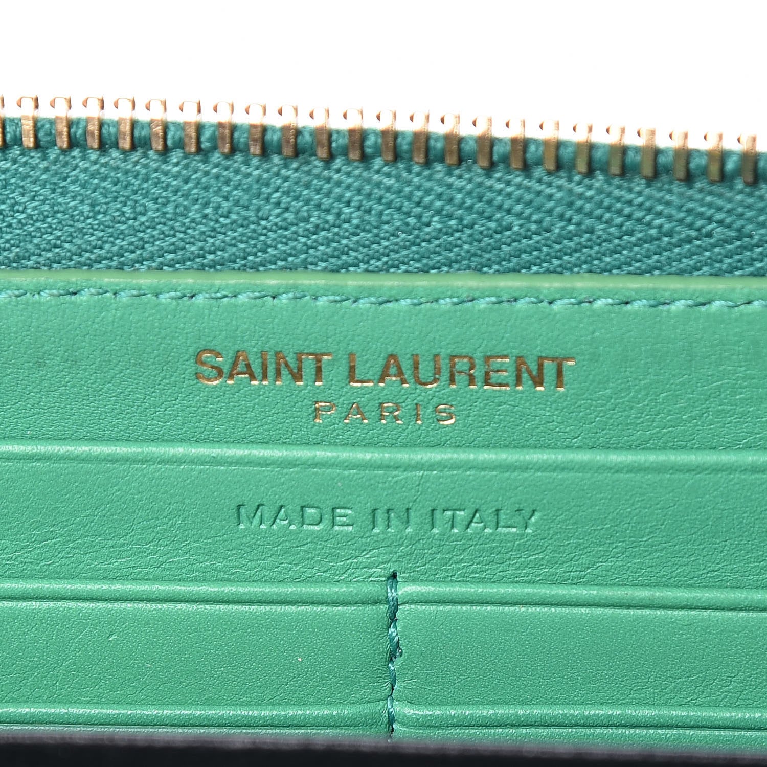 Saint Laurent Calfskin Classic Y Ligne Zip Around Wallet Macho Menthe 6 of 13