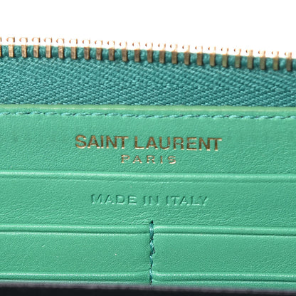 Saint Laurent Calfskin Classic Y Ligne Zip Around Wallet Macho Menthe 6 of 13
