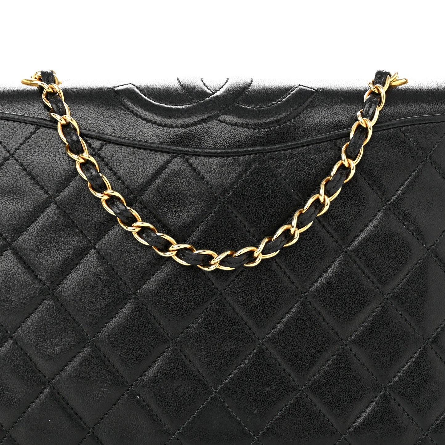 Lambskin Quilted CC Flap Black