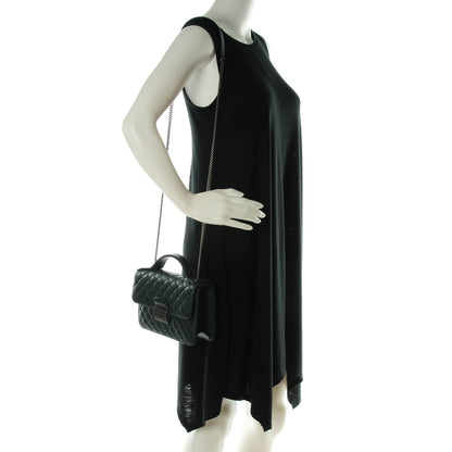 Chanel Goatskin Quilted Small CC University Top Handle Flap Dark Green 2 of 7