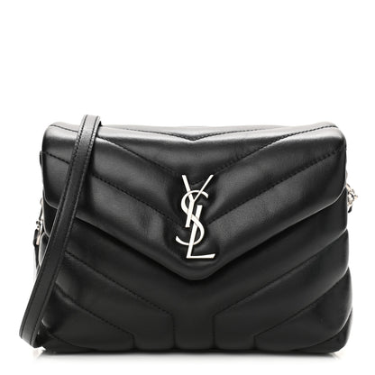 Saint Laurent Calfskin Y Quilted Monogram Toy Loulou Crossbody Bag Black 1 of 13