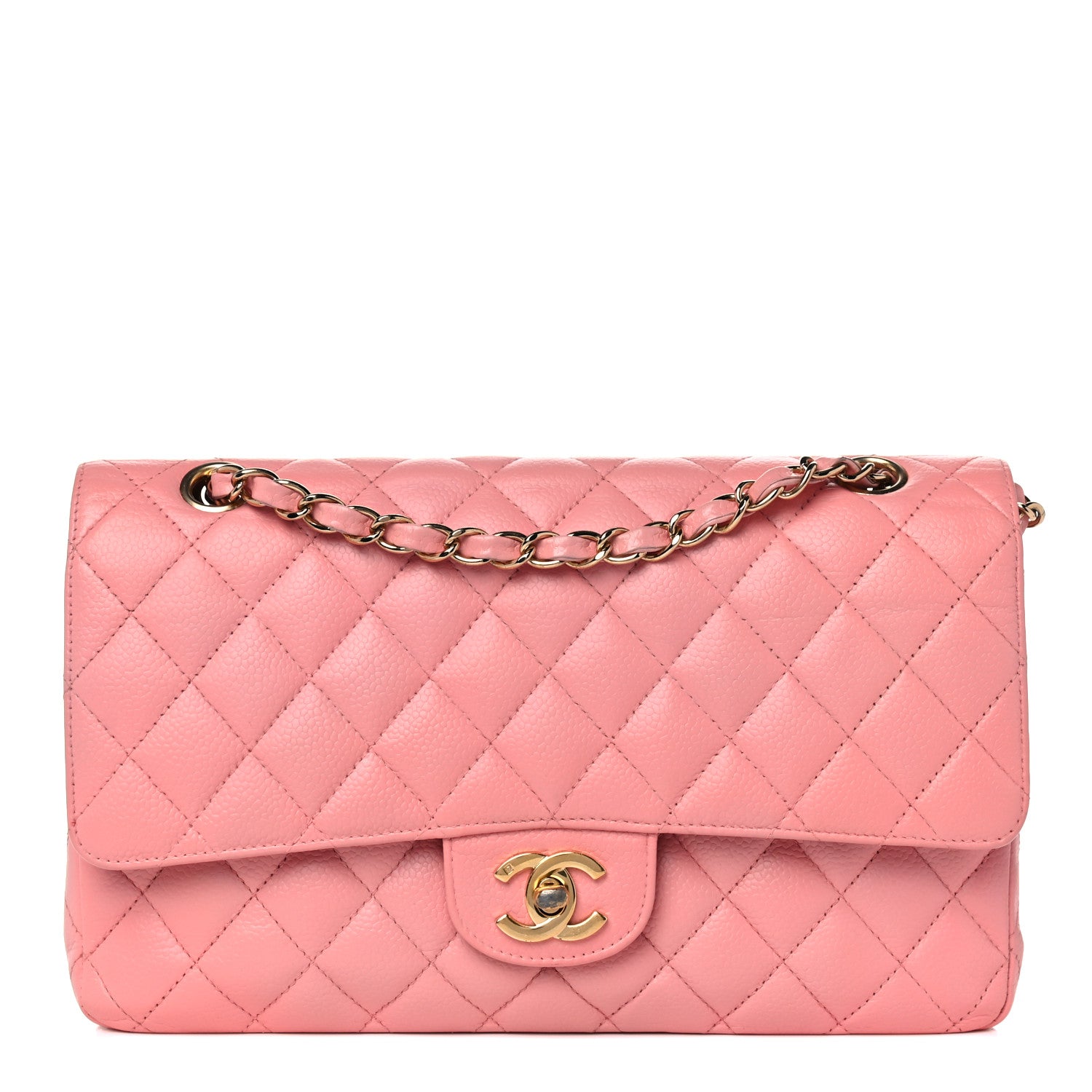 Chanel Caviar Quilted Medium Double Flap Pink 1 of 22
