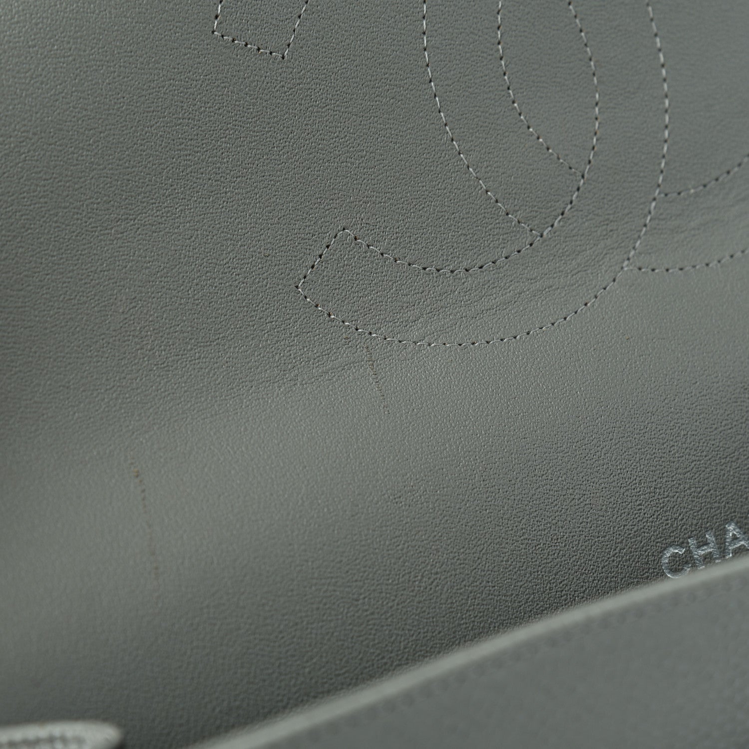 Chanel Caviar Quilted Maxi Double Flap Light Grey 10 of 10