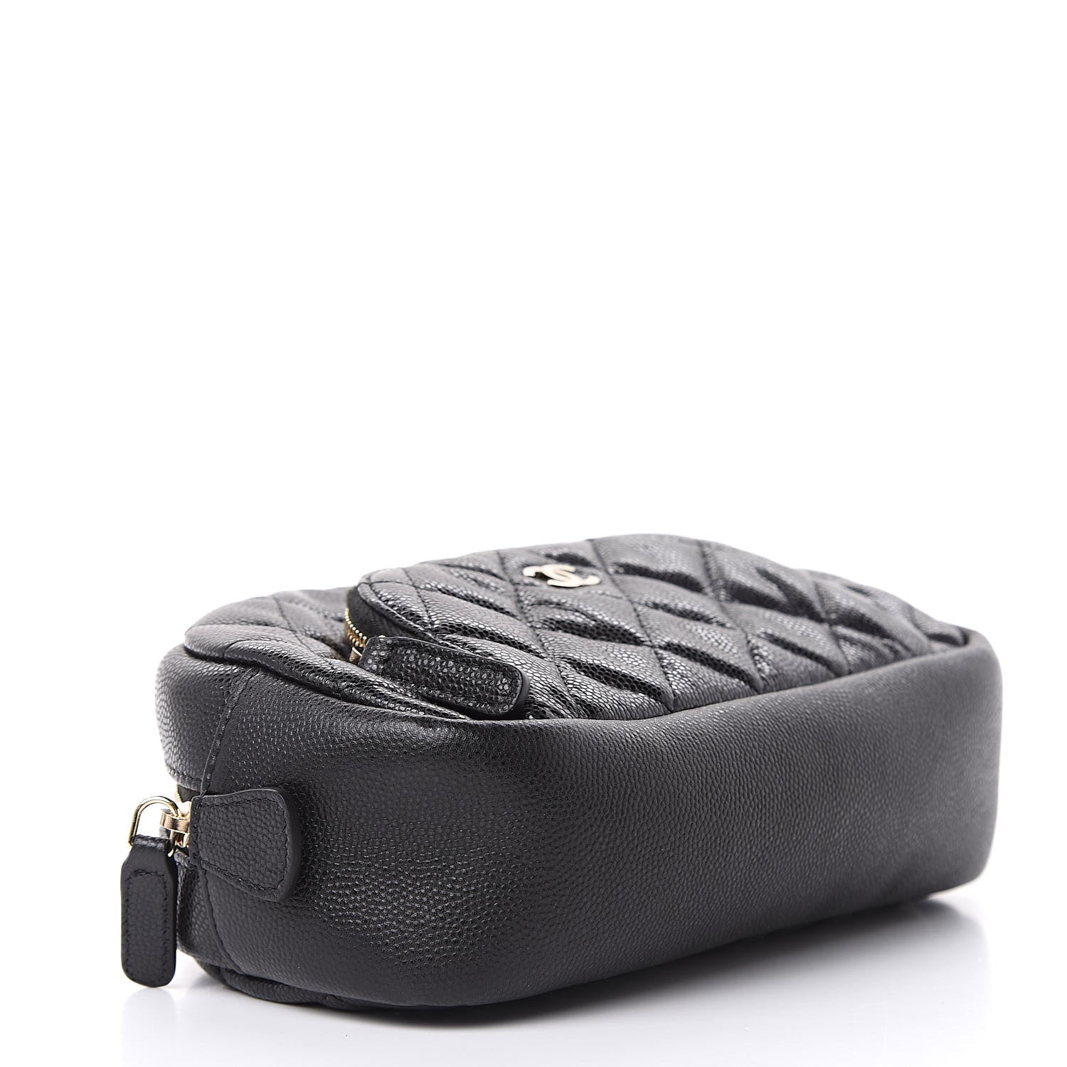 Chanel Caviar Quilted Double Zip Pouch Black 4 of 9