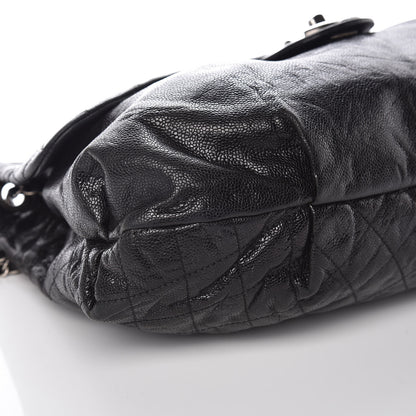 Chanel Crumpled Caviar Quilted Maxi Elastic Flap Black 5 of 8