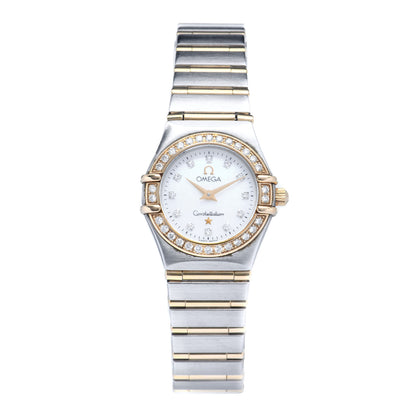 Omega Stainless Steel 18K Yellow Gold Diamond Bezel Mother of Pearl 22mm Constellation Quartz Watch 1267.75.00 1 of 7