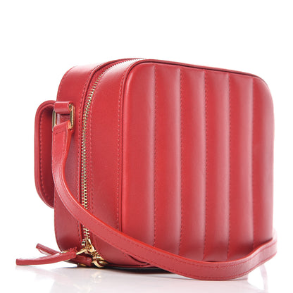 Saint Laurent Lambskin Matelasse Monogram Mini Vicky Camera Bag Rouge 3 of 9