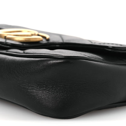 Gucci Calfskin Matelasse Super Mini GG Marmont Shoulder Bag Black 10 of 14