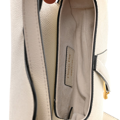Christian Dior Grained Calfskin Mini Saddle Bag With Strap White 5 of 11