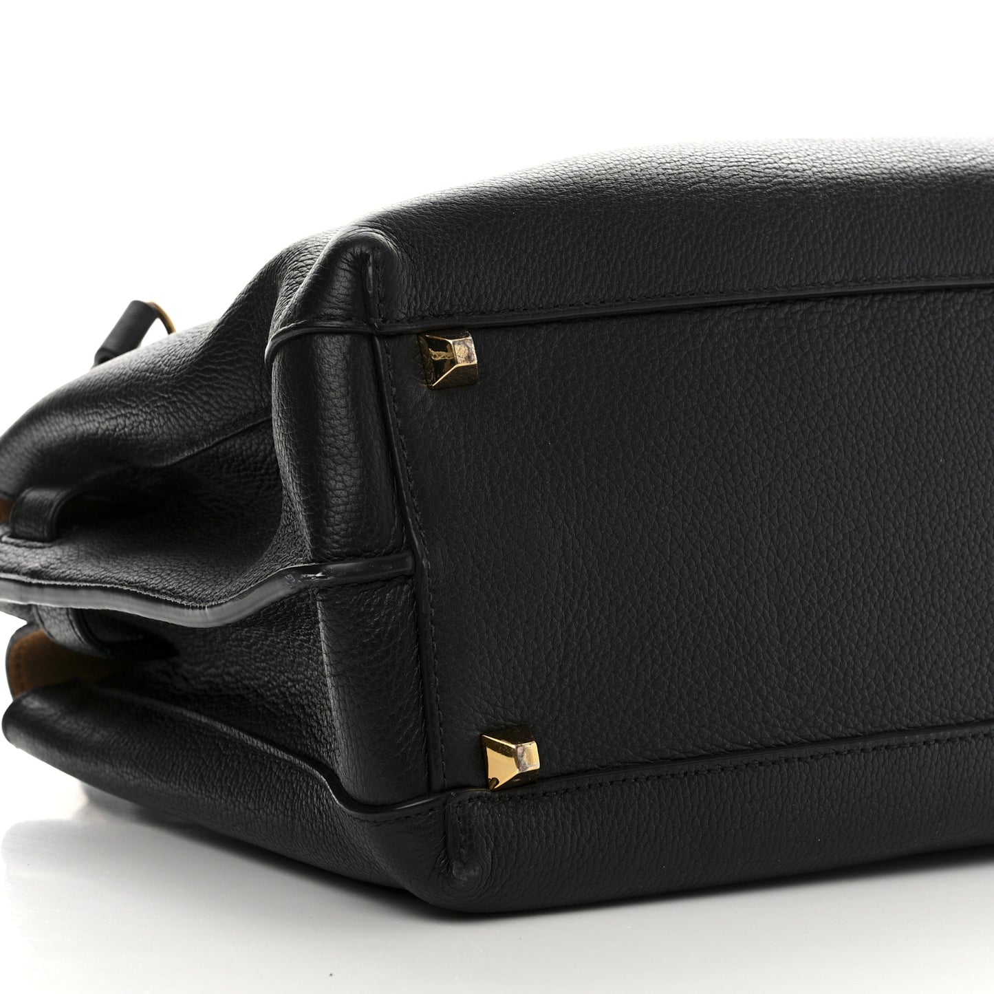 Grained Calfskin Medium Milla Tote Black