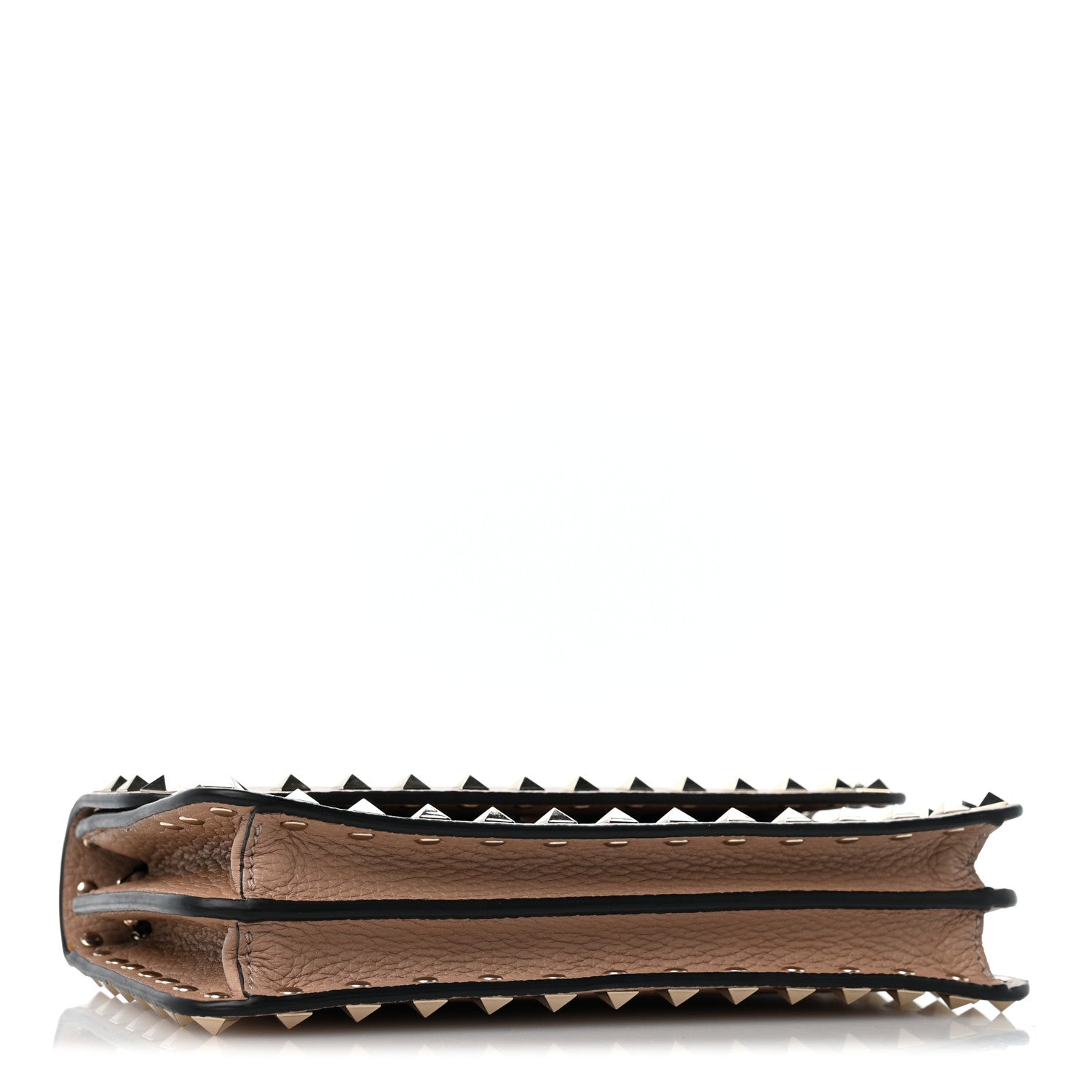 Valentino Garavani Pebbled Calfskin Rockstud Flap Wallet On Chain Poudre 4 of 12