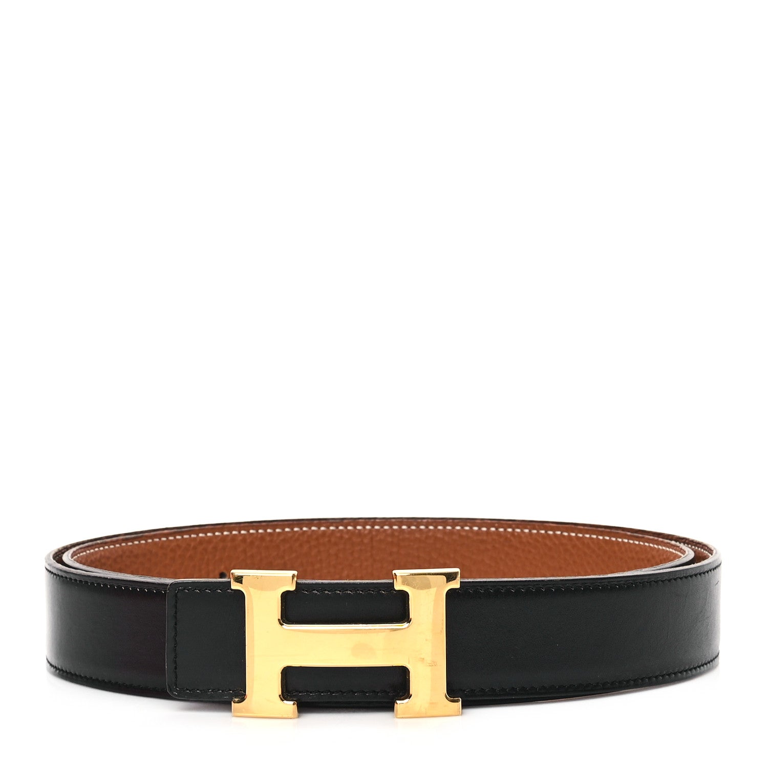 Hermes Box Togo 32mm H Belt 110 44 Black Gold 1 of 6