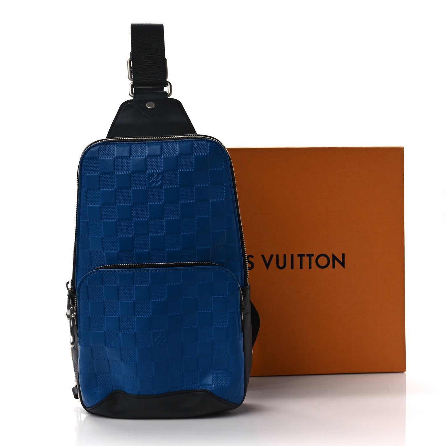 Damier Infini Avenue Sling Backpack Blue Black